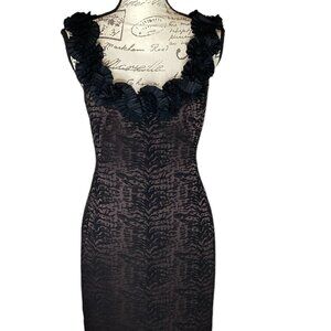 Stunning Maggy London Black Ruffled Strap Dress